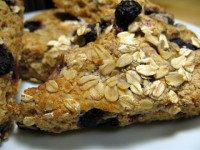 A pile of whole wheat blueberry-oat scones