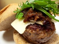 Lamb Burgers with Cheddar and Spicy Onion Marmalade