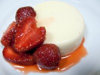 Pink Peppercorn-Yogurt Panna Cotta with Strawberries