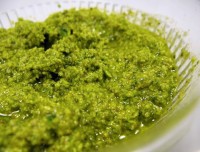 Garlic Scape-Basil-Walnut Pesto